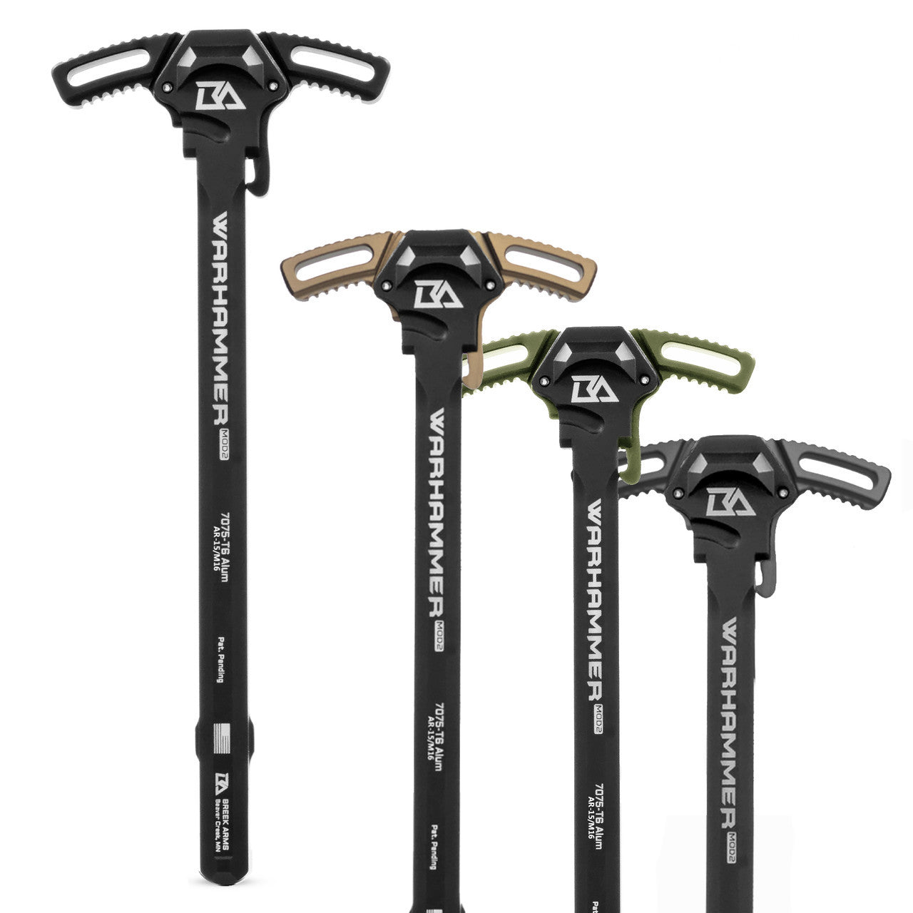 Breek Arms AR15 Warhammer MOD2 Charging Handle Black image 1