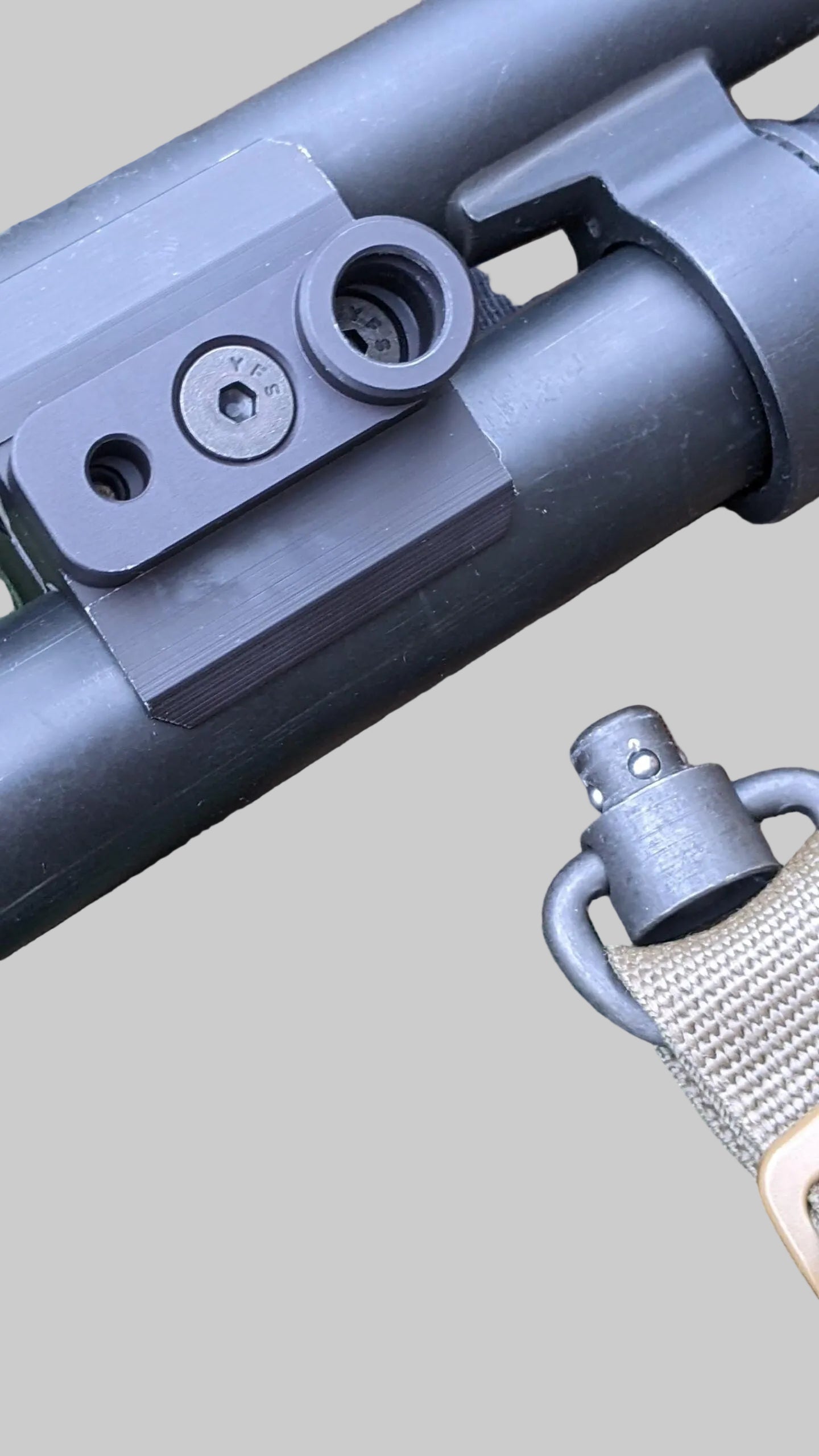 S&J Hardware Shotgun Barrel Clamp with Light Rail and QD Mount image 0