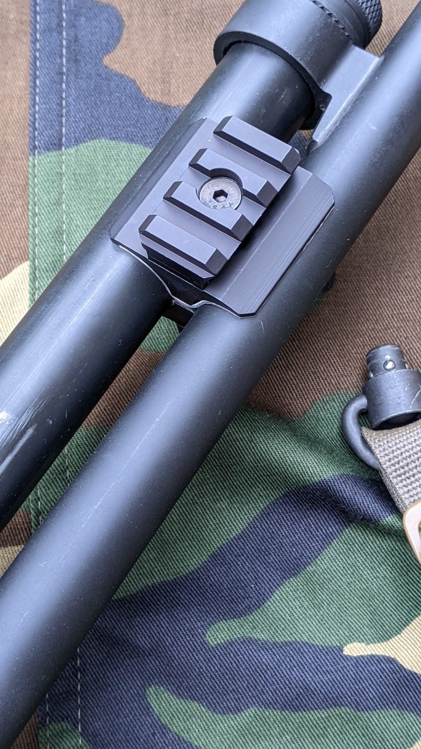 S&J Hardware Shotgun Barrel Clamp with Light Rail and QD Mount image 3