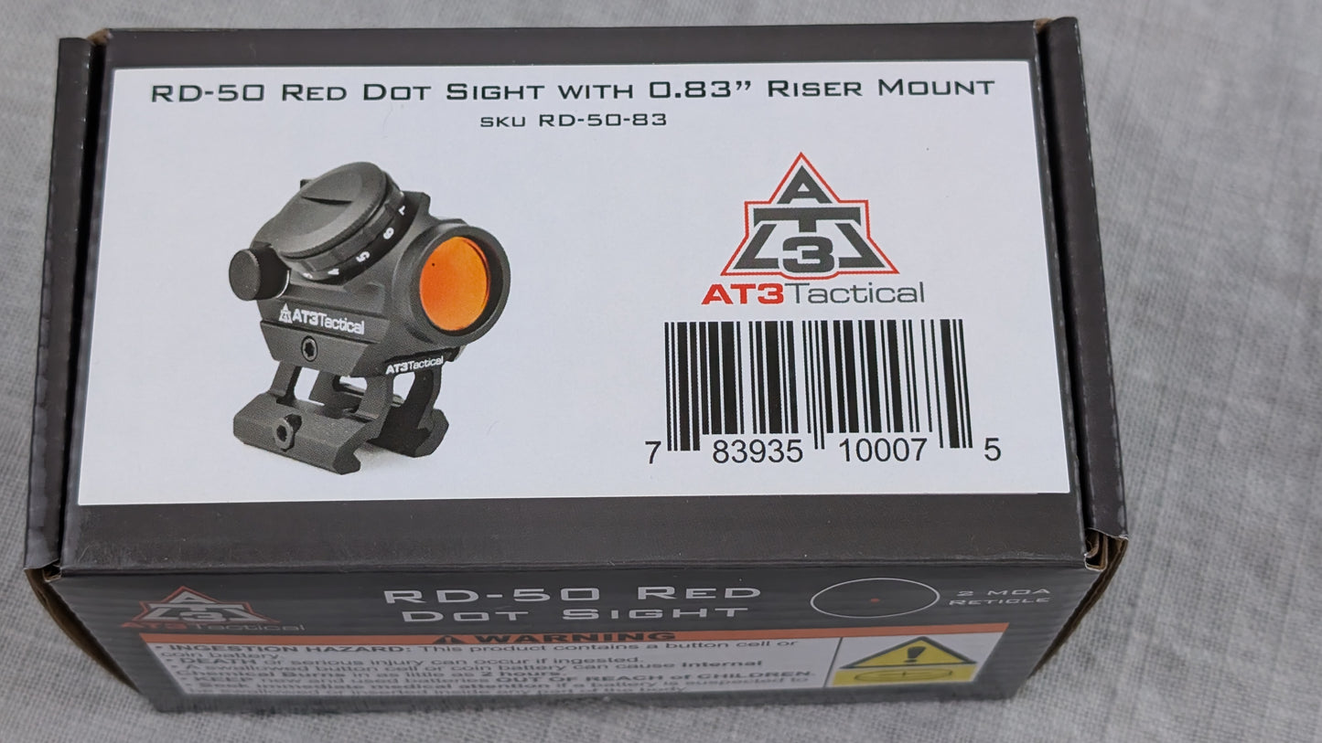 AT3™ RD-50 PRO™ Micro 2 MOA Red Dot – Cantilever Riser Mount